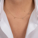 Mini Diamond Spaced Initial Necklace Personalized Zoe Lev Jewelry