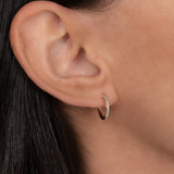 Bold Triple Row Diamond Huggie Earrings SAMPLE SALE Zoe Lev Jewelry