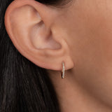 Bold Triple Row Diamond Huggie Earrings SAMPLE SALE Zoe Lev Jewelry