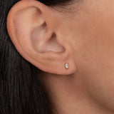 14k Gold Tiny Marquise Diamond Stud - Single SAMPLE SALE Zoe Lev Jewelry