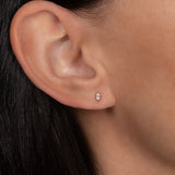 14k Gold Tiny Marquise Diamond Stud - Single SAMPLE SALE Zoe Lev Jewelry