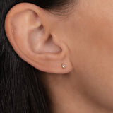 3 Prong Diamond Pear Stud Earring - Single SAMPLE SALE Zoe Lev Jewelry