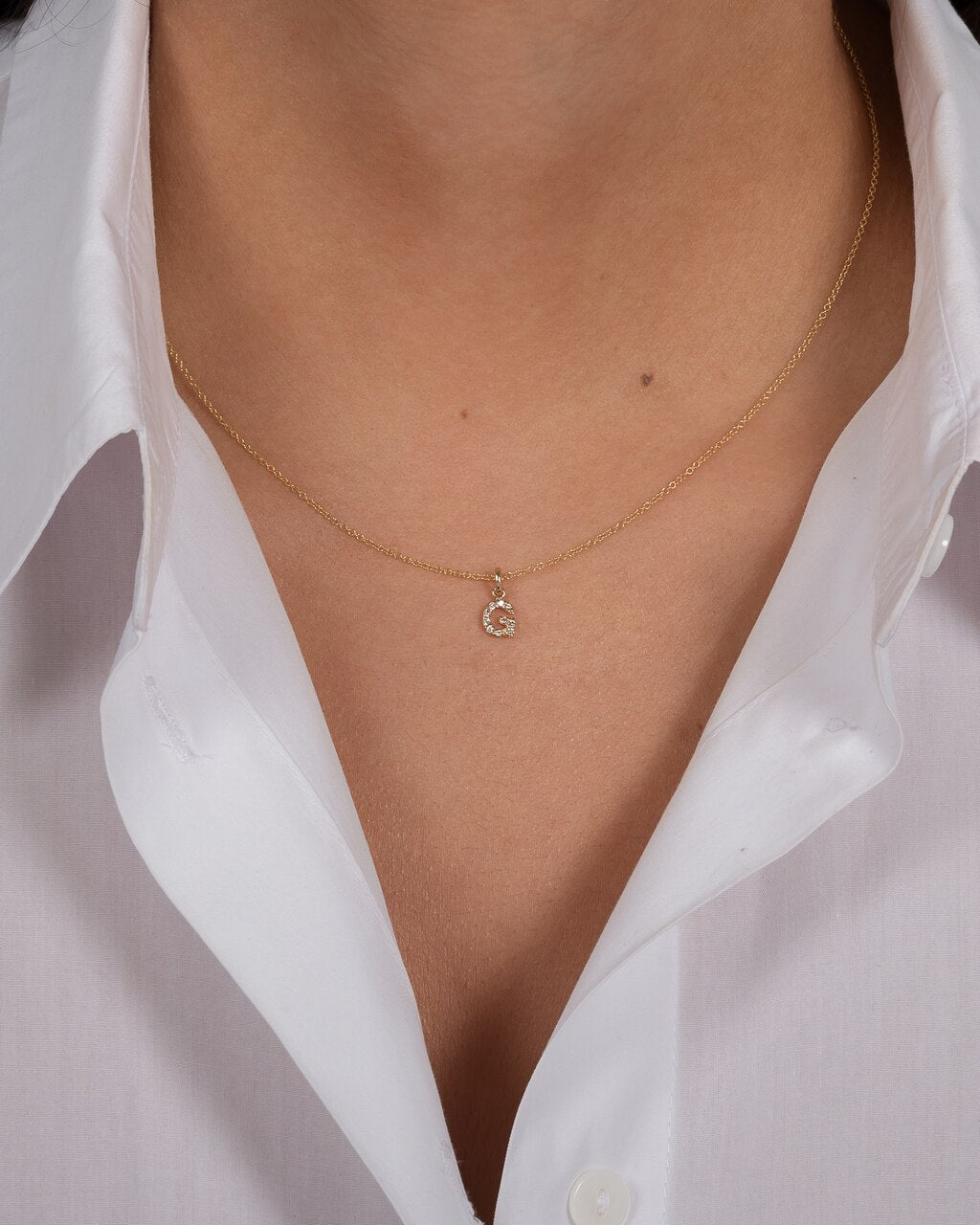 Small diamond initial pendant Clearance