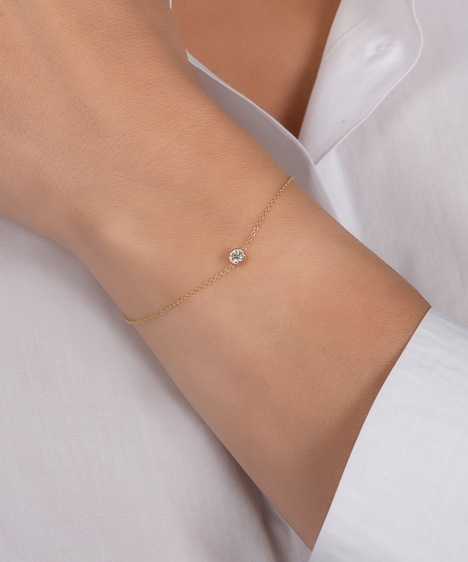 Large Bezel Diamond Bracelet Zoe Lev Jewelry