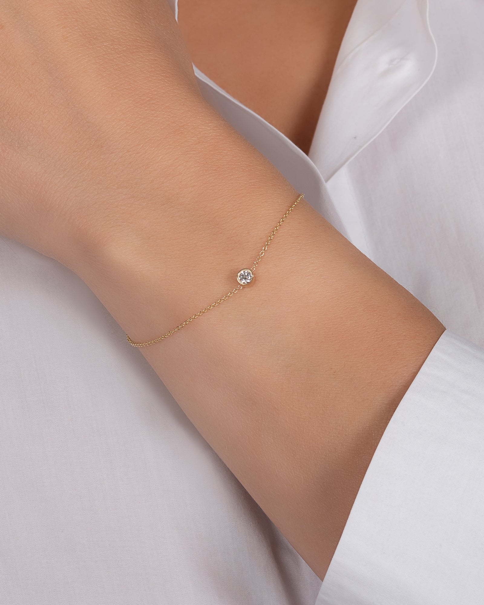 Diamond bezel bracelet gold Clearance