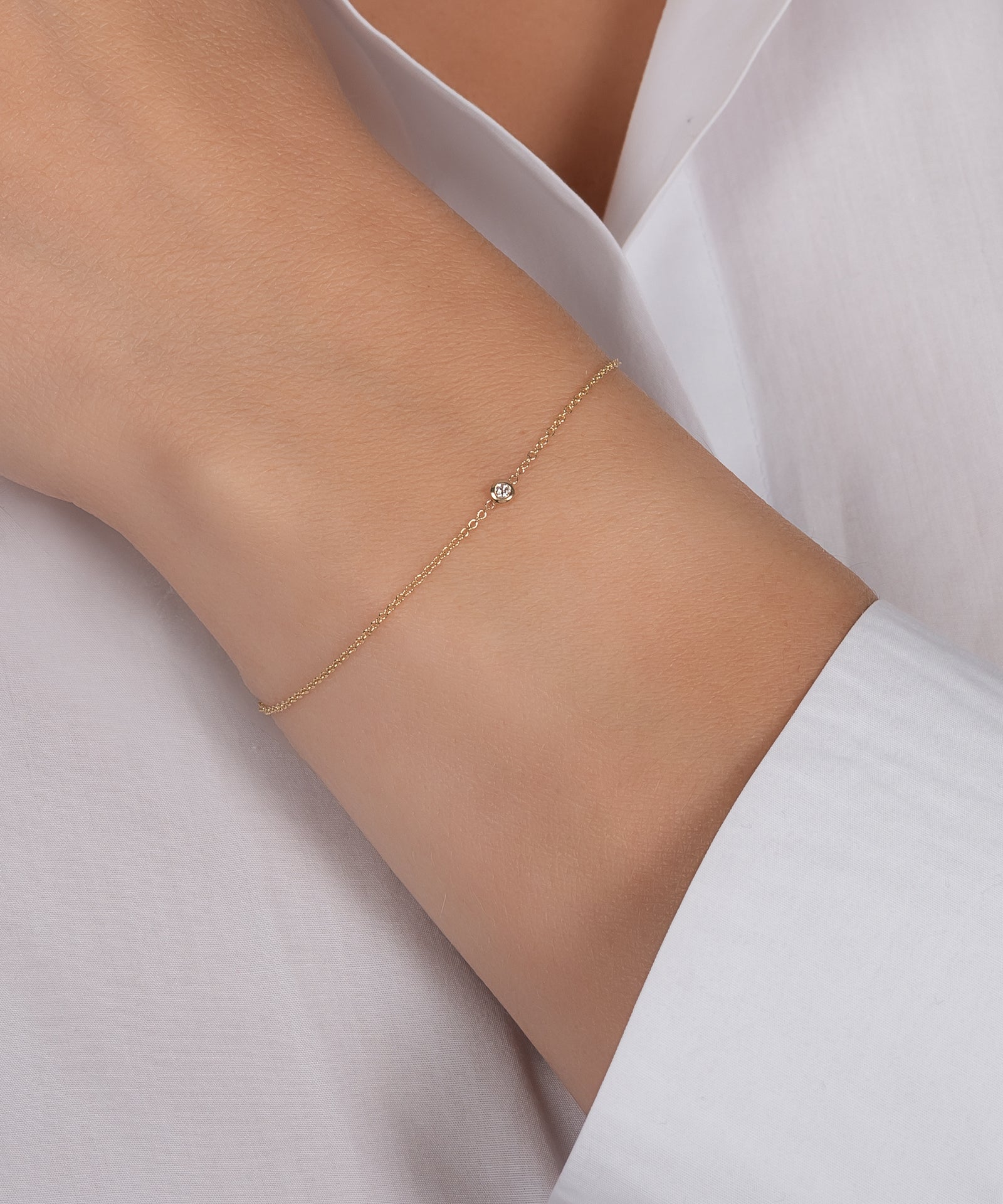 Mini Bezel Diamond Bracelet Zoe Lev Jewelry