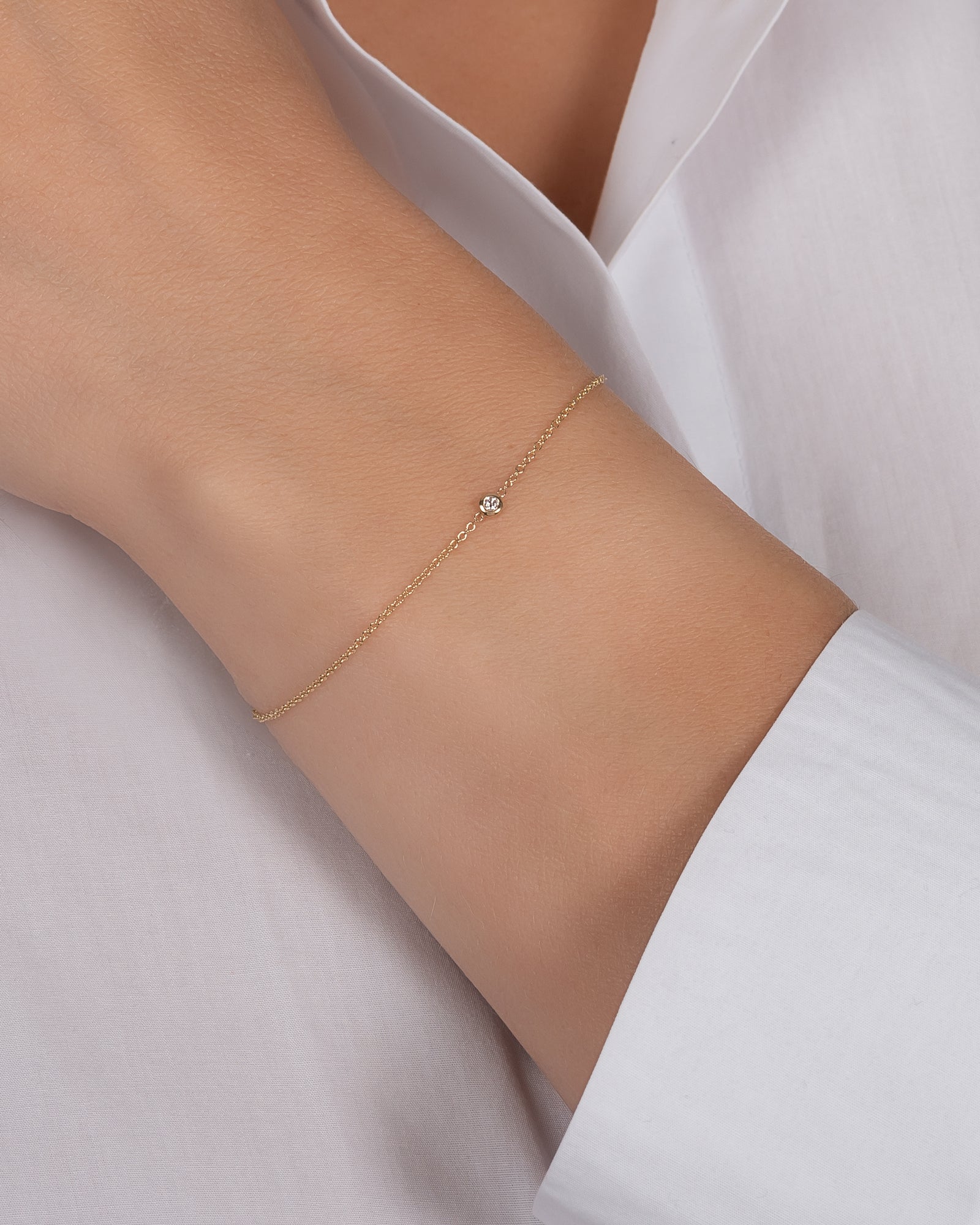 Mini Bezel Diamond Bracelet Zoe Lev Jewelry