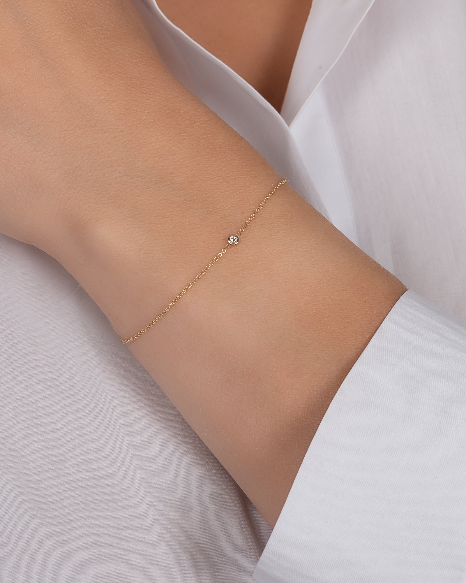 Mini Diamond Initial Bracelet - Zoe Lev Jewelry