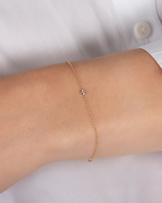 Mini Bezel Diamond Bracelet in Yellow Gold