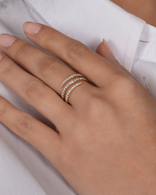 Pave Diamond Spiral Ring