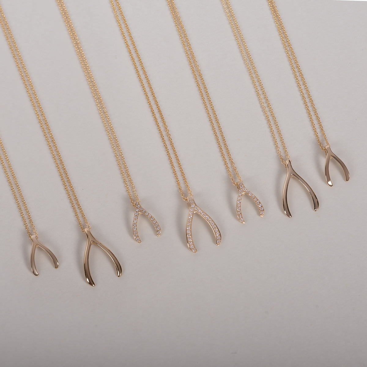 14k Gold Mini Wishbone Pendant