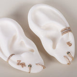 Bold Triple Row Diamond Huggie Earrings SAMPLE SALE Zoe Lev Jewelry