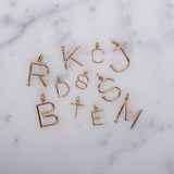 14k Gold Large Initial Nail Pendant Personalized Zoe Lev Jewelry