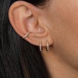 Bold Triple Row Diamond Huggie Earrings SAMPLE SALE Zoe Lev Jewelry