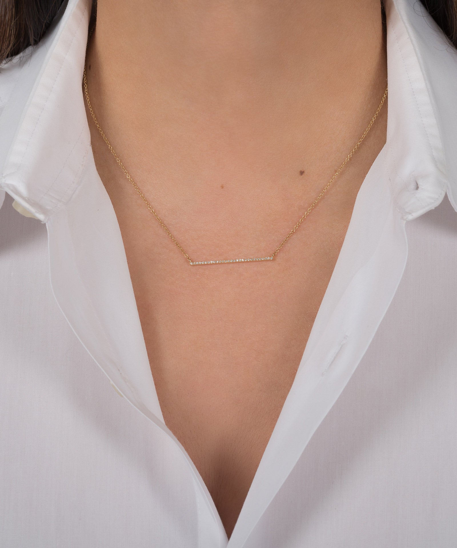 Diamond Bar Necklace SAMPLE SALE Zoe Lev Jewelry