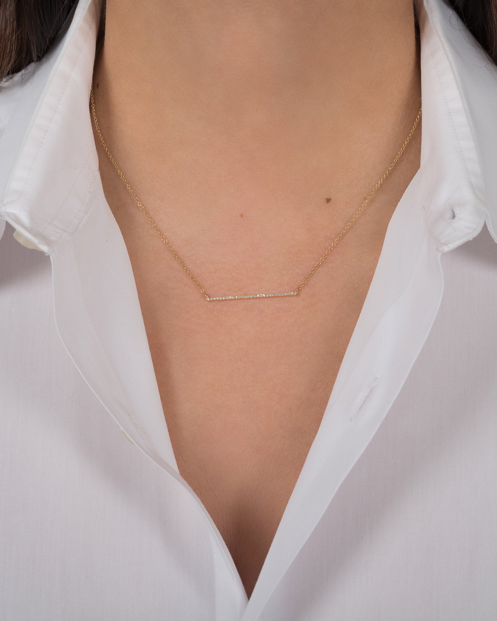 Diamond Bar Necklace SAMPLE SALE Zoe Lev Jewelry