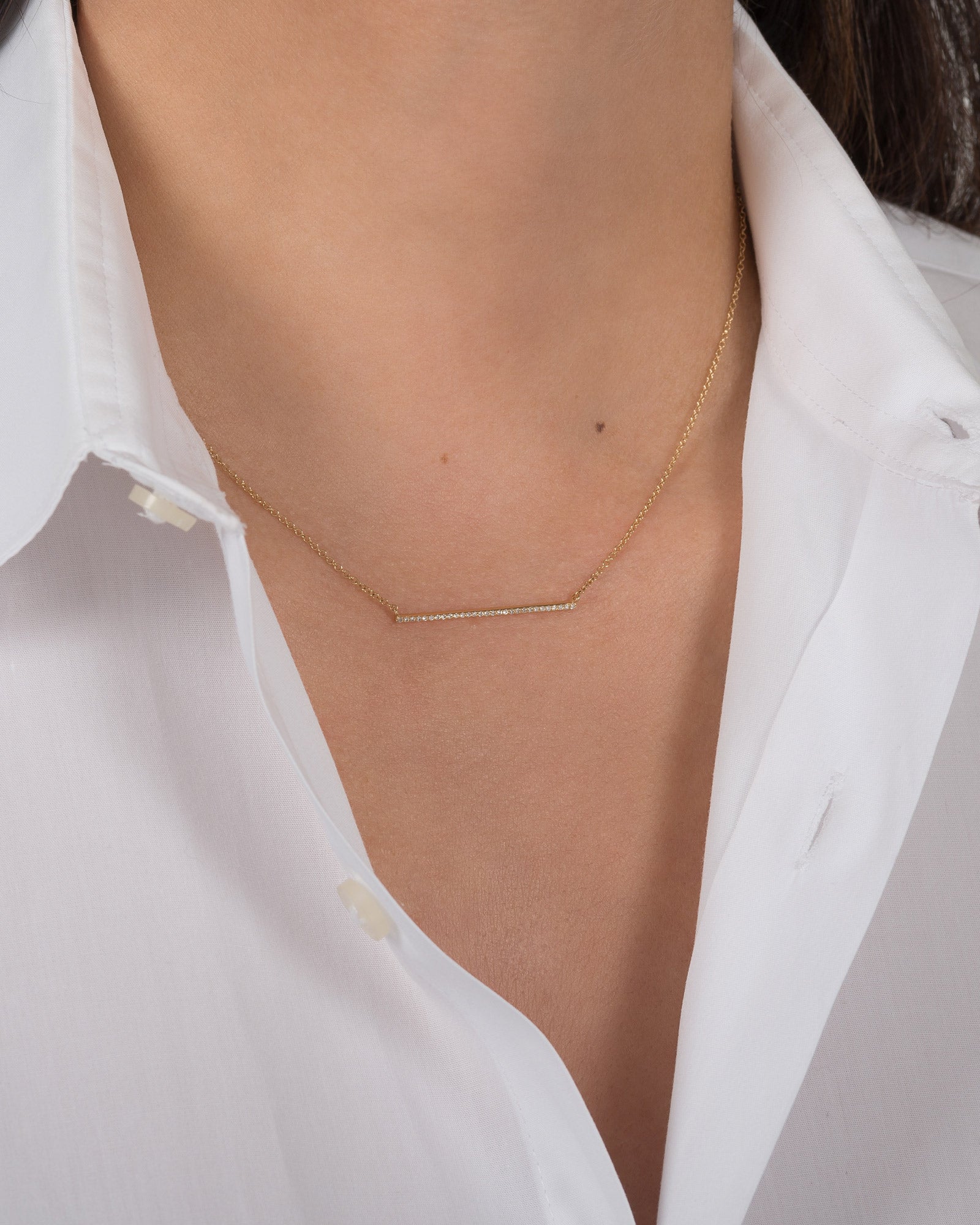 Diamond Bar Necklace SAMPLE SALE Zoe Lev Jewelry