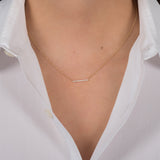 Small Diamond Bar Necklace Zoe Lev Jewelry