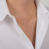 Small Diamond Bar Necklace Zoe Lev Jewelry