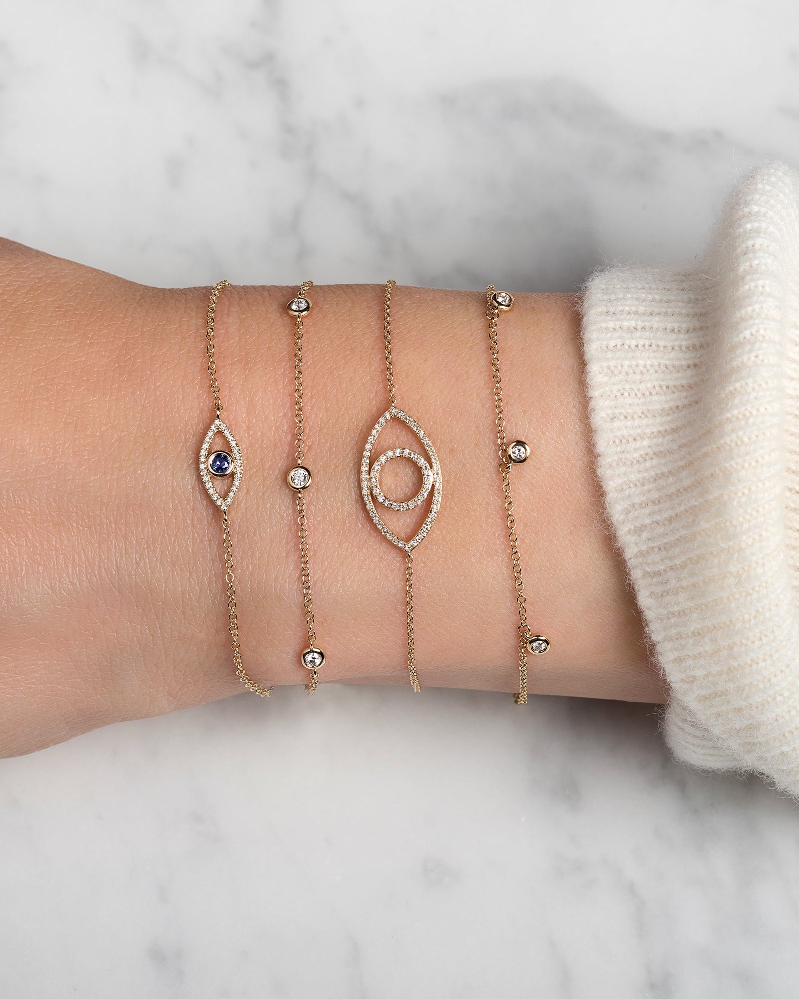 14k Gold Diamond Station Bracelet Zoe Lev Jewelry