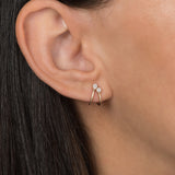 Diamond Duo Half Huggie Earrings SAMPLE SALE Zoe Lev Jewelry