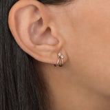 Diamond Duo Half Huggie Earrings SAMPLE SALE Zoe Lev Jewelry