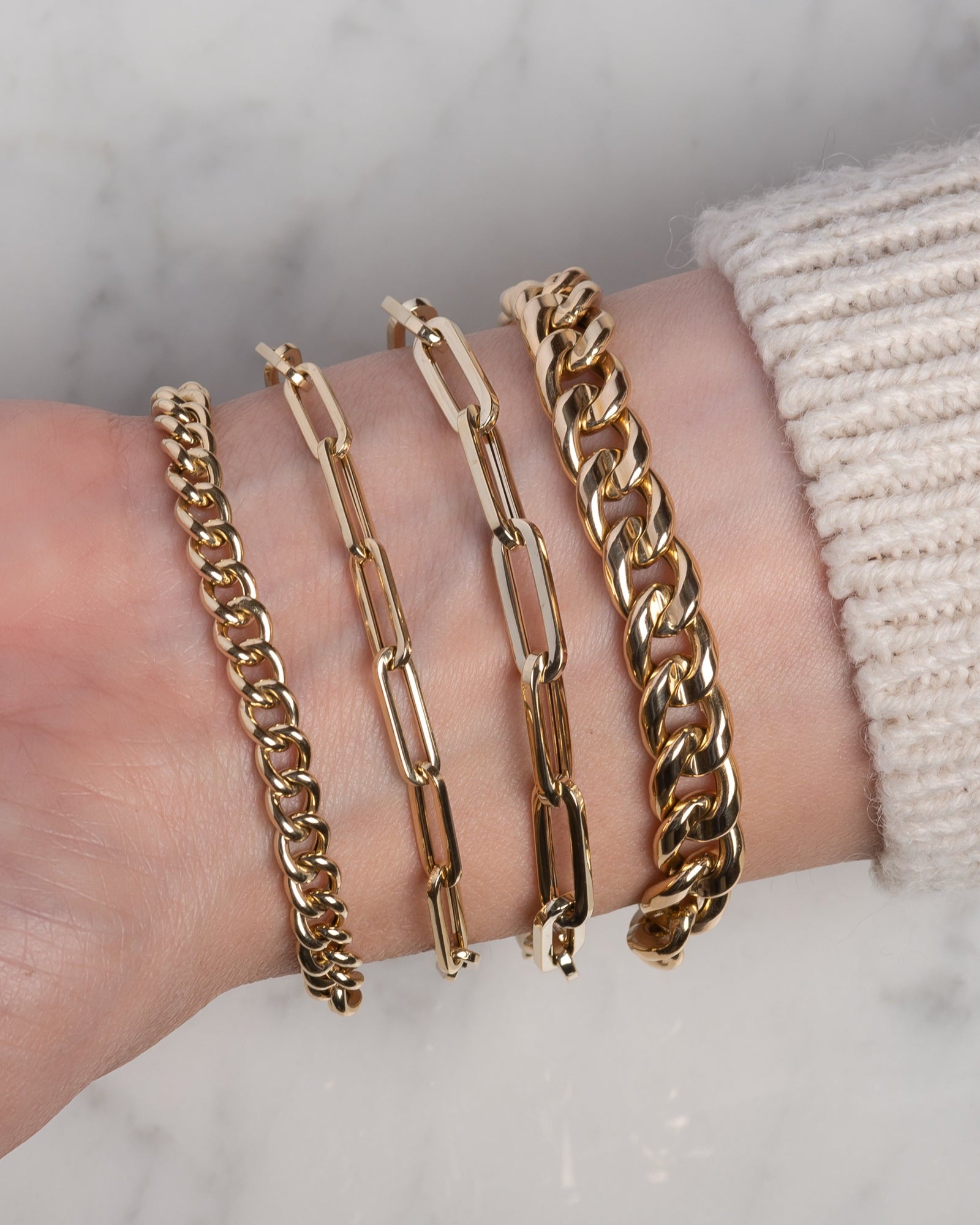 14k Gold Extra Large Paper Clip Chain Bracelet Chains Zoe Lev Jewelry