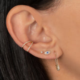 Diamond Mini Evil Eye Stud Earrings Zoe Lev Jewelry