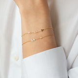 14k Gold Initial & Bezel Diamond Bracelet Personalized Zoe Lev Jewelry