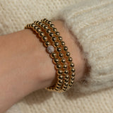 5mm Gold Bead Bracelet with Diamond Bead Zoe Lev Jewelry