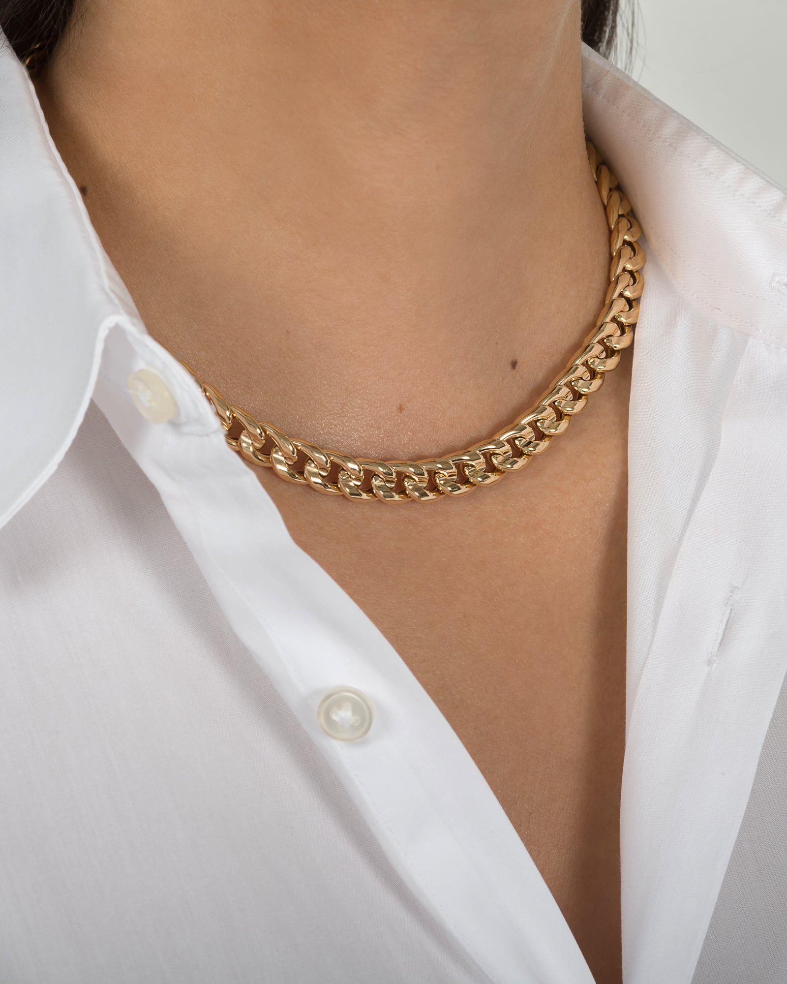 Jewelry Gold Cuban Link Chain Choker Cuban Link Chain Womens Gold