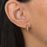 14K Gold Braided Huggie Earrings Hoops & Huggies Zoe Lev Jewelry