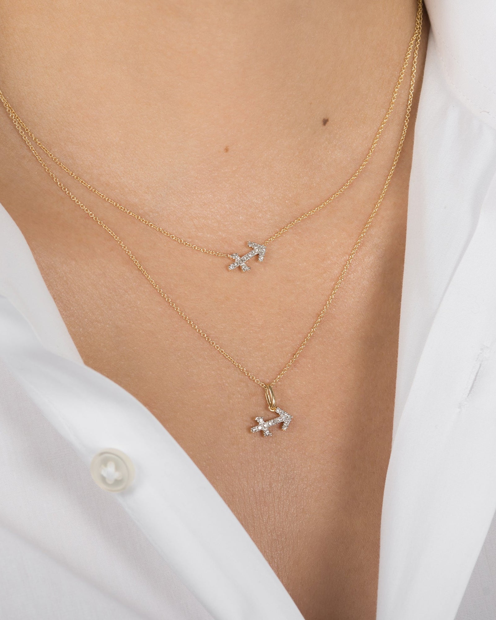 Diamond Zodiac Sign Pendant Personalized Zoe Lev Jewelry