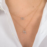 Diamond Zodiac Sign Pendant Personalized Zoe Lev Jewelry