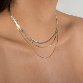 14k Gold Mirror Chain Link Necklace