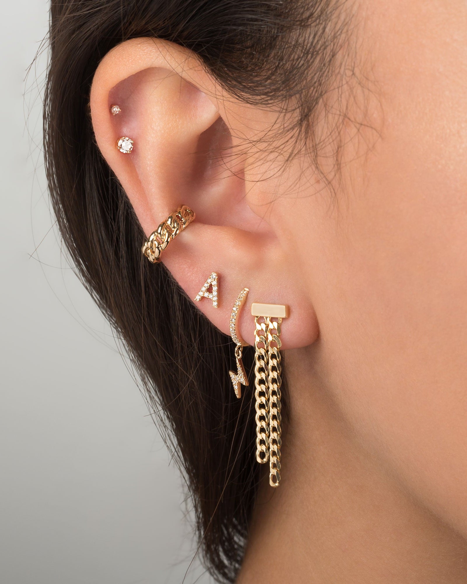 Diamond alphabet earrings Clearance