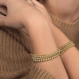 3mm Gold Bead Bracelet with Diamond Bead Zoe Lev Jewelry