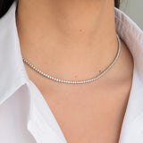 3 Prong Diamond Tennis Necklace Zoe Lev Jewelry