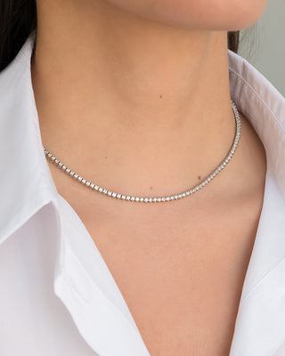 3 Prong Diamond Tennis Necklace