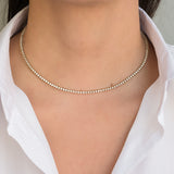 3 Prong Diamond Tennis Necklace Zoe Lev Jewelry