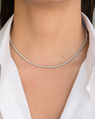 4 Prong Diamond Tennis Necklace