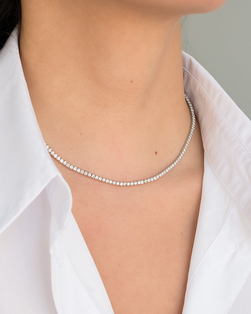 Prong Diamond Tennis Necklace – Zoe Lev Jewelry