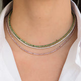 3 Prong Emerald Tennis Necklace Zoe Lev Jewelry