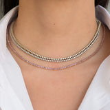 3 Prong Diamond Tennis Necklace Zoe Lev Jewelry