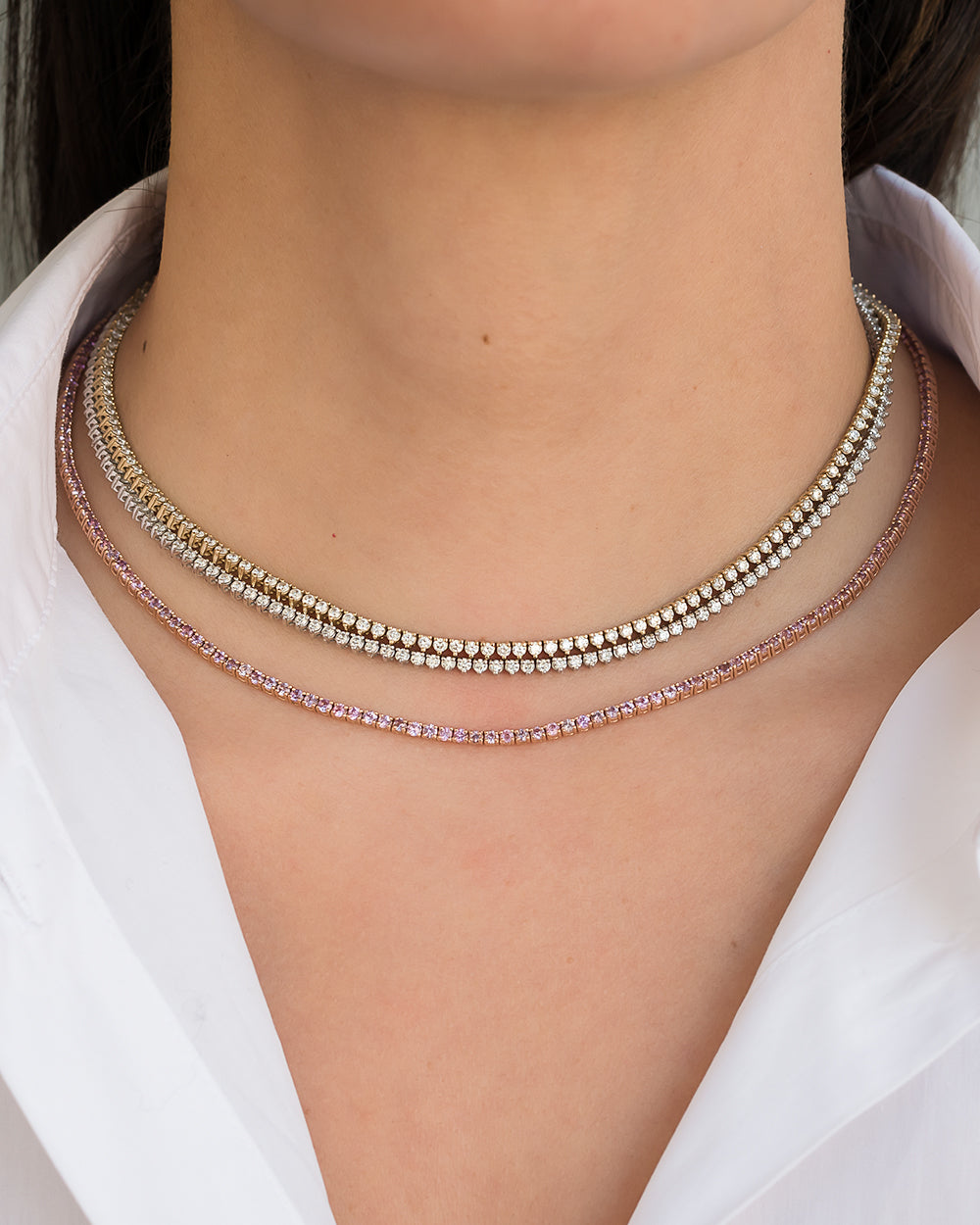 3ct diamond tennis necklace Clearance