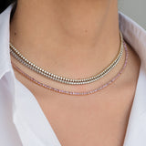 3 Prong Diamond Tennis Necklace Zoe Lev Jewelry