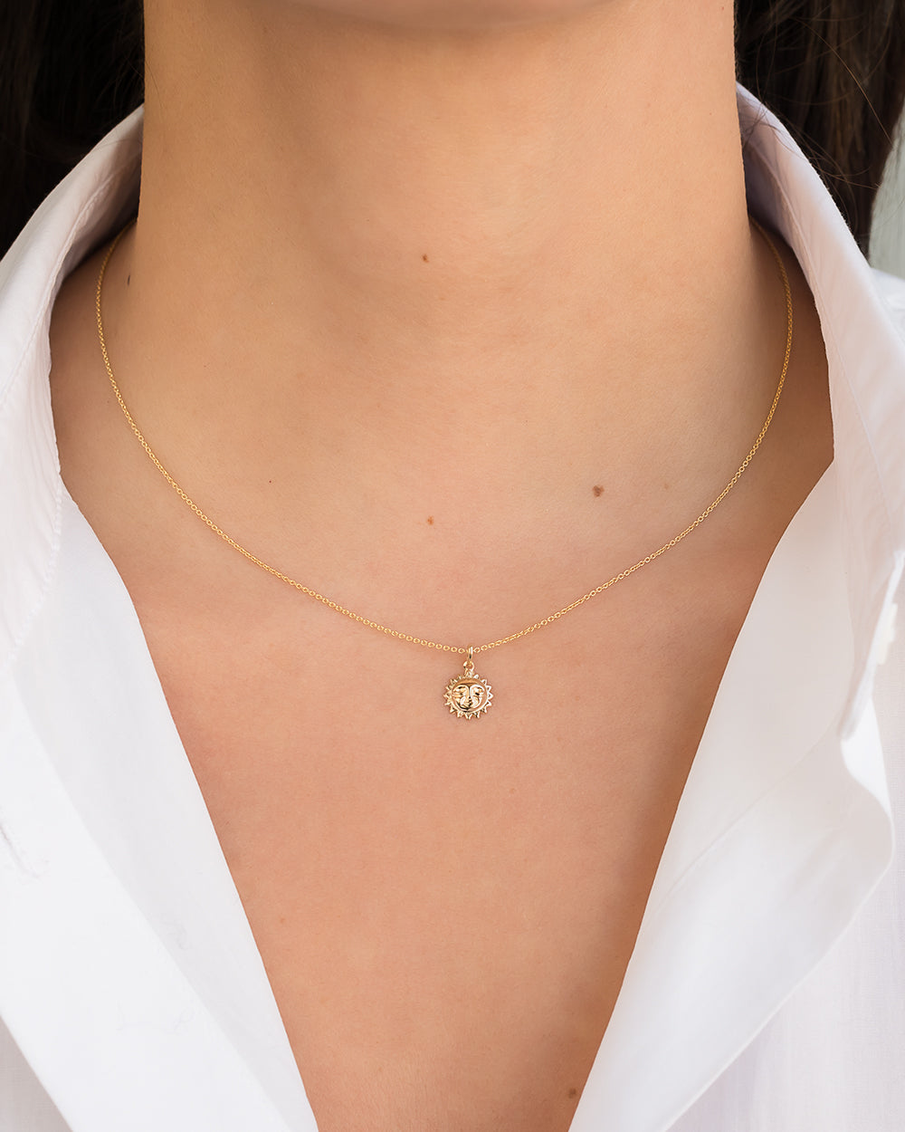 14k Gold Sun Necklace Zoe Lev Jewelry