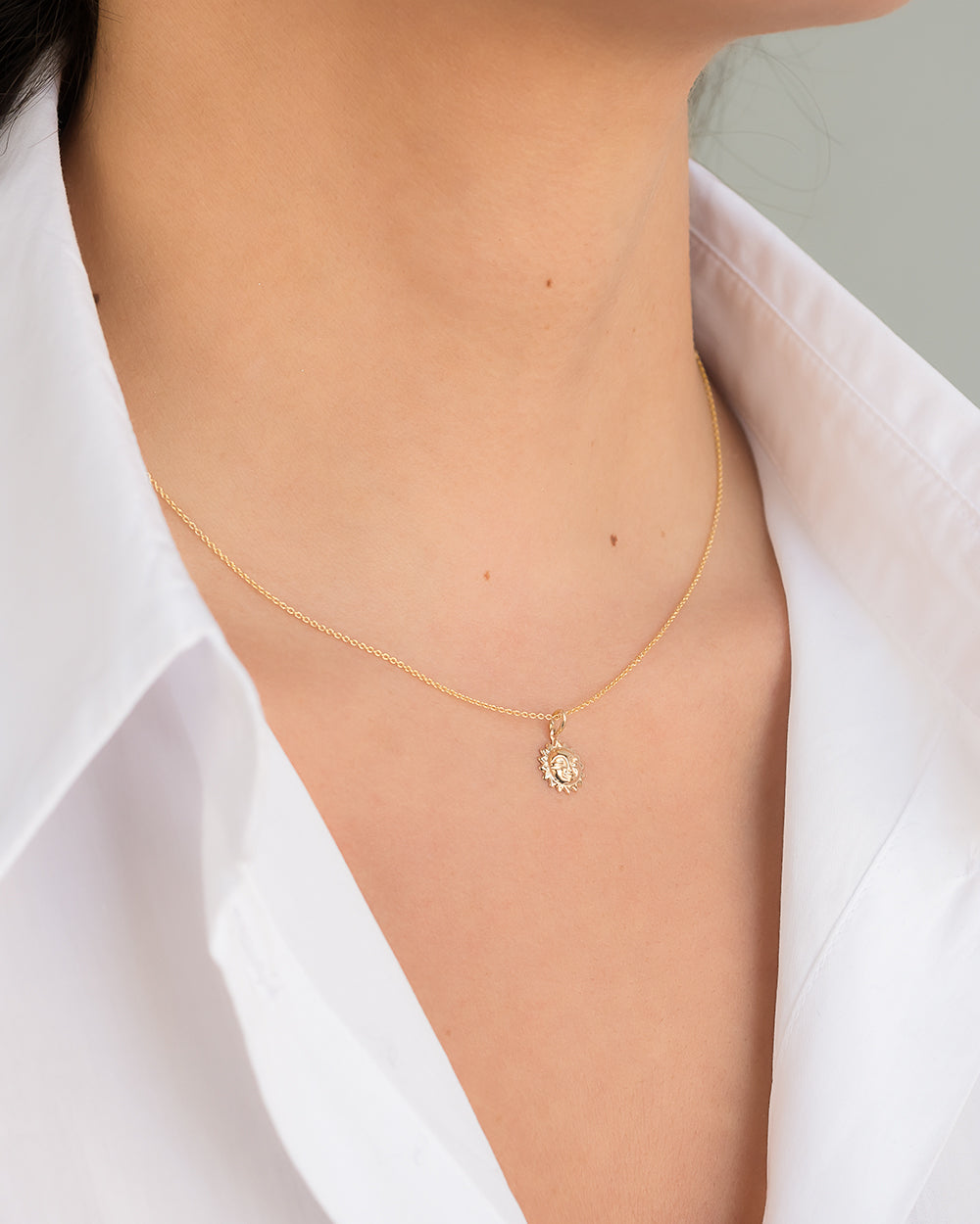 14k Gold Sun Necklace Zoe Lev Jewelry