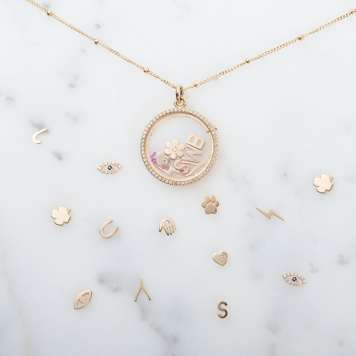 14k Gold Initial for Locket