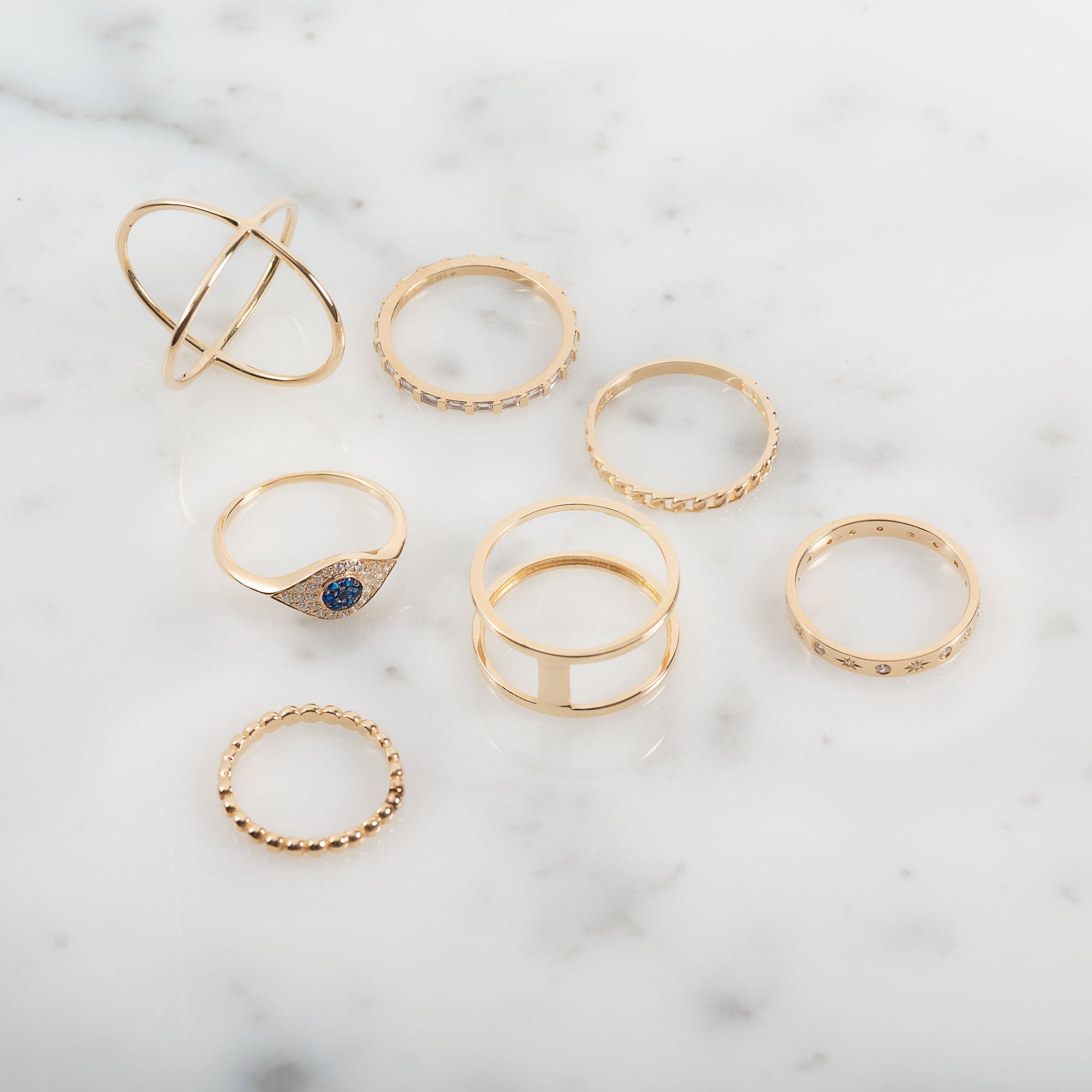 14k Gold Double Band Ring Zoe Lev Jewelry